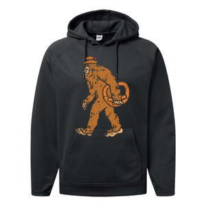 German Bigfoot Sasquatch Pretzel Funny Oktoberfest Performance Fleece Hoodie