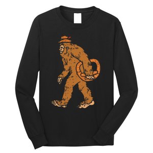 German Bigfoot Sasquatch Pretzel Funny Oktoberfest Long Sleeve Shirt