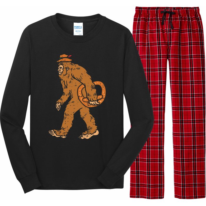 German Bigfoot Sasquatch Pretzel Funny Oktoberfest Long Sleeve Pajama Set