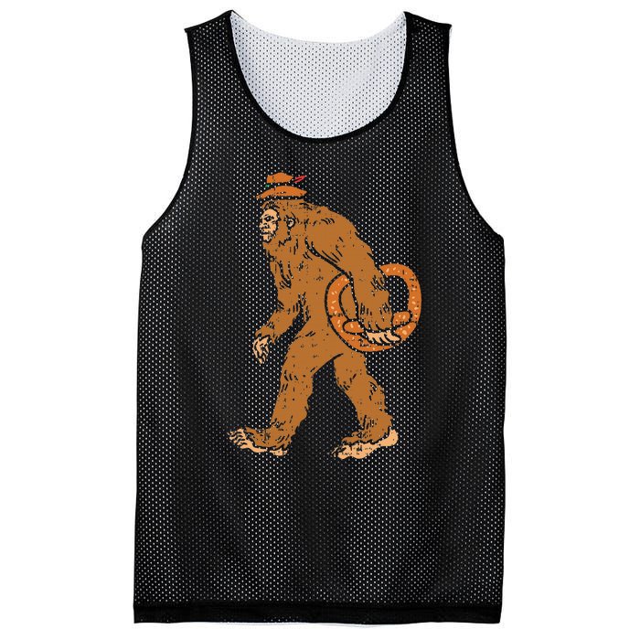 German Bigfoot Sasquatch Pretzel Funny Oktoberfest Mesh Reversible Basketball Jersey Tank