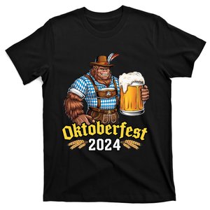 German Bigfoot Sasquatch Lederhose Funny Oktoberfest 2024 T-Shirt