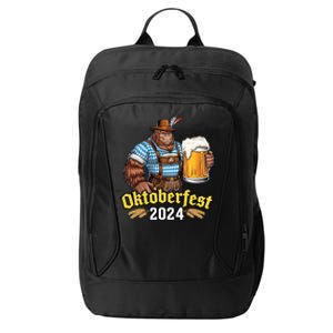 German Bigfoot Sasquatch Lederhose Funny Oktoberfest 2024 City Backpack