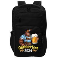 German Bigfoot Sasquatch Lederhose Funny Oktoberfest 2024 Impact Tech Backpack