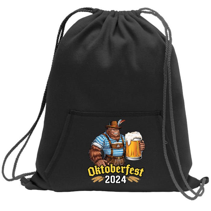 German Bigfoot Sasquatch Lederhose Funny Oktoberfest 2024 Sweatshirt Cinch Pack Bag