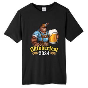 German Bigfoot Sasquatch Lederhose Funny Oktoberfest 2024 Tall Fusion ChromaSoft Performance T-Shirt