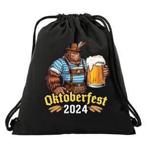 German Bigfoot Sasquatch Lederhose Funny Oktoberfest 2024 Drawstring Bag