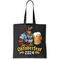 German Bigfoot Sasquatch Lederhose Funny Oktoberfest 2024 Tote Bag