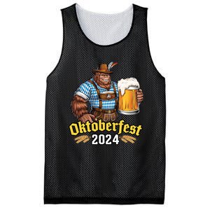 German Bigfoot Sasquatch Lederhose Funny Oktoberfest 2024 Mesh Reversible Basketball Jersey Tank