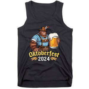 German Bigfoot Sasquatch Lederhose Funny Oktoberfest 2024 Tank Top