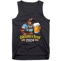 German Bigfoot Sasquatch Lederhose Funny Oktoberfest 2024 Tank Top