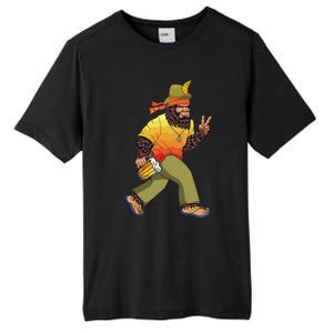 German Bigfoot Sasquatch Beer Lederhose Funny Oktoberfest Tall Fusion ChromaSoft Performance T-Shirt