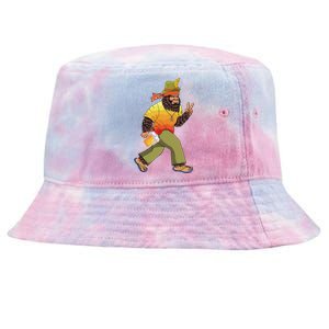 German Bigfoot Sasquatch Beer Lederhose Funny Oktoberfest Tie-Dyed Bucket Hat