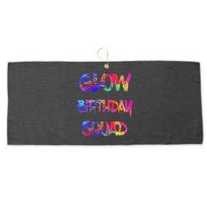 Glow Birthday Squad Glow Party 80s Group Party Team Large Microfiber Waffle Golf Towel