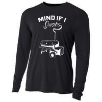 Grilling Bbq Smoker Food Lover Grill Mind If I Smoke Gift Cooling Performance Long Sleeve Crew