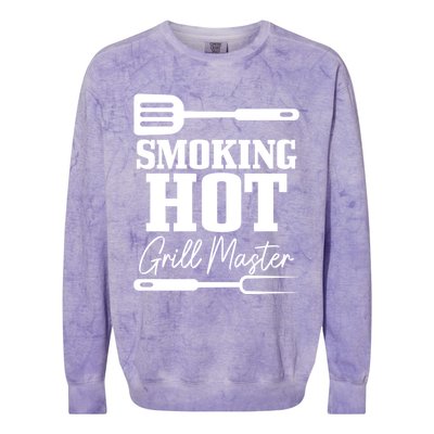 Grilling Bbq Smoking Hot Funny Fathers Day Meaningful Gift Colorblast Crewneck Sweatshirt