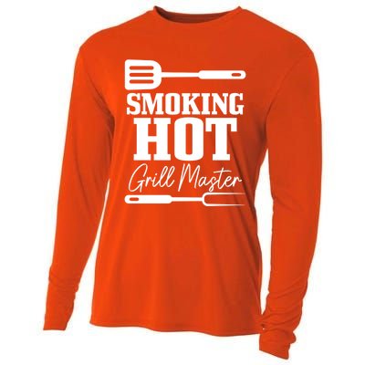 Grilling Bbq Smoking Hot Funny Fathers Day Meaningful Gift Cooling Performance Long Sleeve Crew