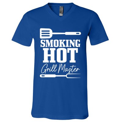 Grilling Bbq Smoking Hot Funny Fathers Day Meaningful Gift V-Neck T-Shirt