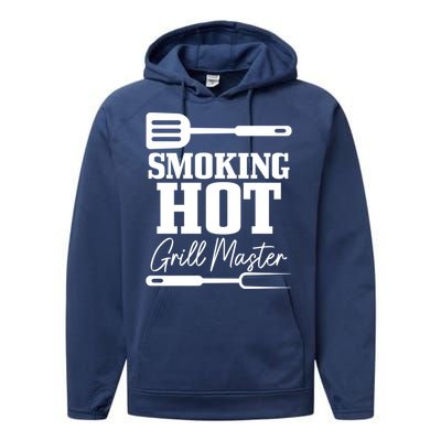 Grilling Bbq Smoking Hot Funny Fathers Day Meaningful Gift Performance Fleece Hoodie