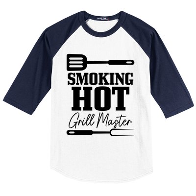 Grilling Bbq Smoking Hot Funny Fathers Day Meaningful Gift Baseball Sleeve Shirt