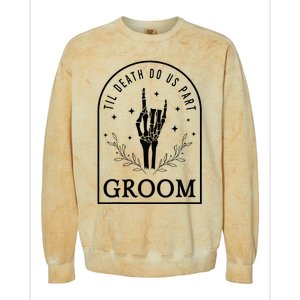 Groom Bride Skeleton Gothic Halloween Engagement Wedding Colorblast Crewneck Sweatshirt