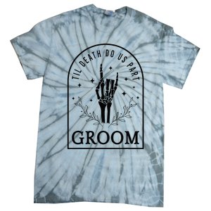 Groom Bride Skeleton Gothic Halloween Engagement Wedding Tie-Dye T-Shirt