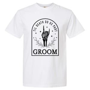 Groom Bride Skeleton Gothic Halloween Engagement Wedding Garment-Dyed Heavyweight T-Shirt