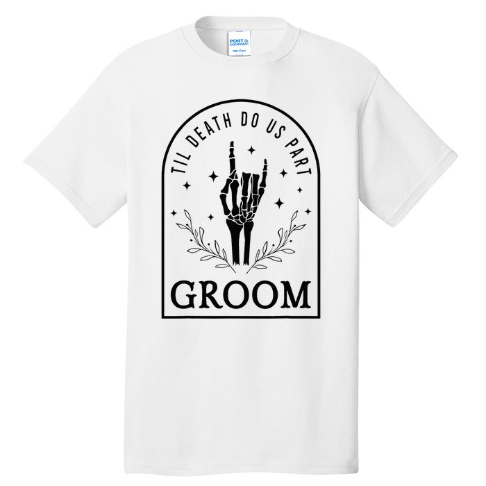 Groom Bride Skeleton Gothic Halloween Engagement Wedding Tall T-Shirt