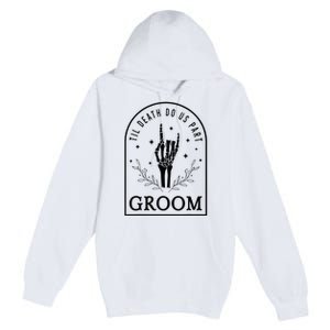 Groom Bride Skeleton Gothic Halloween Engagement Wedding Premium Pullover Hoodie