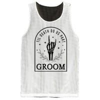 Groom Bride Skeleton Gothic Halloween Engagement Wedding Mesh Reversible Basketball Jersey Tank