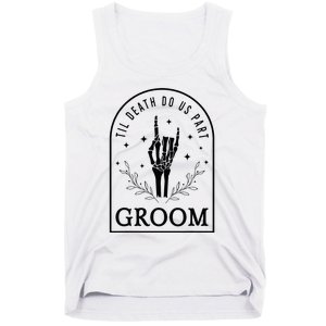 Groom Bride Skeleton Gothic Halloween Engagement Wedding Tank Top