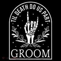 Groom Bride Skeleton Gothic Halloween Engagement Wedding T-Shirt