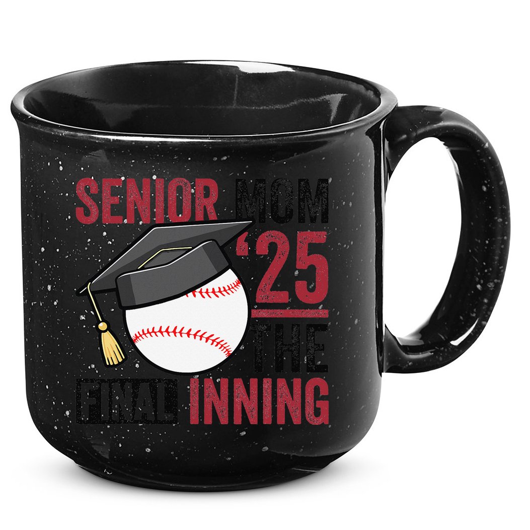 Graduation Baseball Senior Mom 2025 Graduate Final Inning 15oz Campfire Ceramic Mug