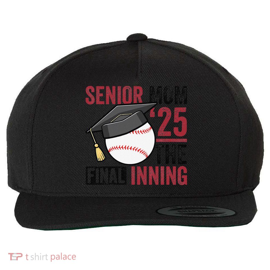 Graduation Baseball Senior Mom 2025 Graduate Final Inning Wool Snapback Cap