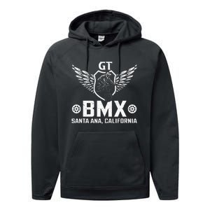 Gt Bmx Santa Ana California Performance Fleece Hoodie