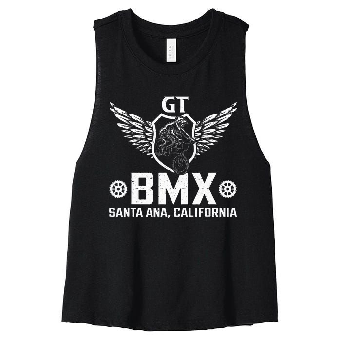 Gt Bmx Santa Ana California Women's Racerback Cropped Tank