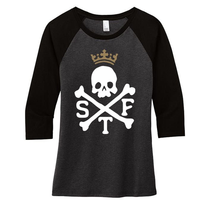 Glenn Beck Stf Skull & Bones Women's Tri-Blend 3/4-Sleeve Raglan Shirt