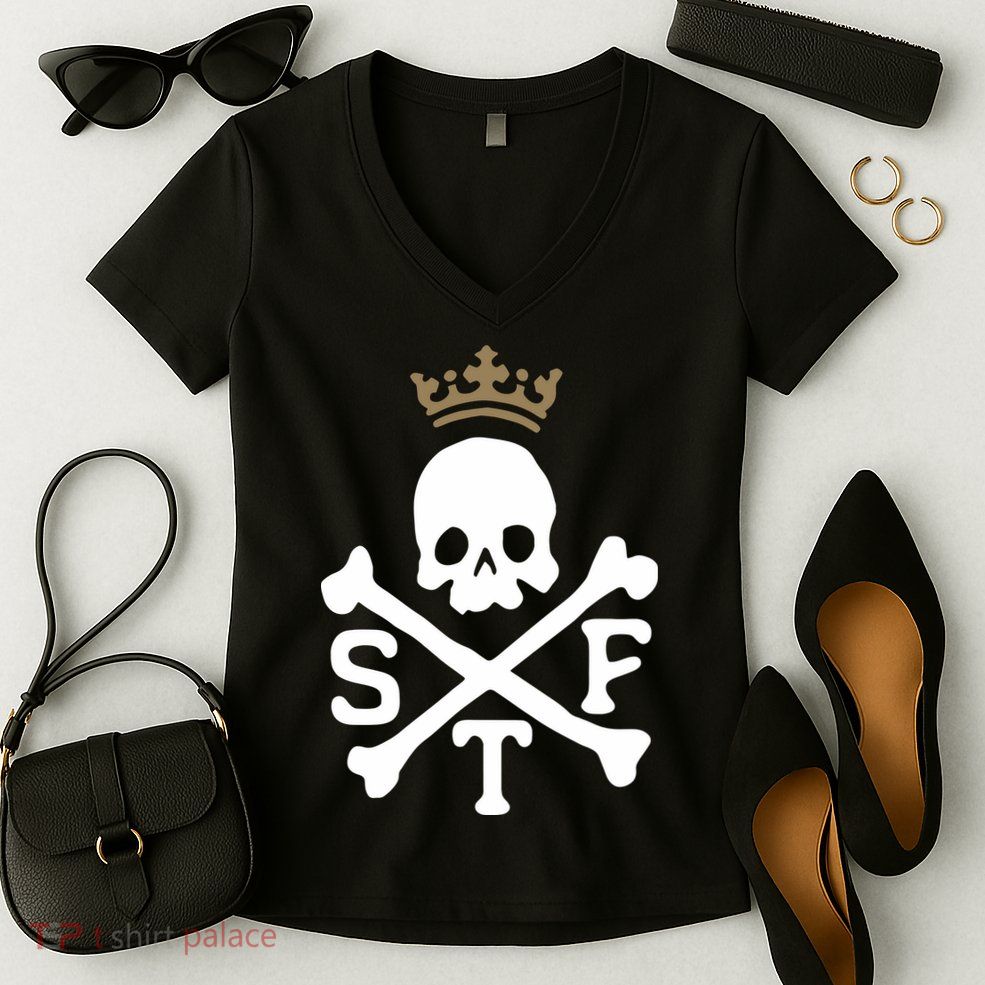 Glenn Beck Stf Skull & Bones Women's V-Neck T-Shirt