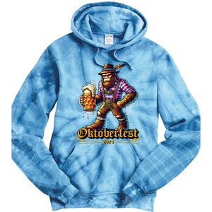 German Bigfoot Sasquatch Lederhose Funny Oktoberfest 2024 Tie Dye Hoodie