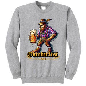 German Bigfoot Sasquatch Lederhose Funny Oktoberfest 2024 Tall Sweatshirt