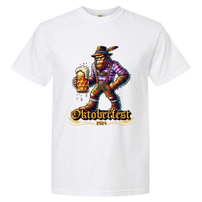 German Bigfoot Sasquatch Lederhose Funny Oktoberfest 2024 Garment-Dyed Heavyweight T-Shirt