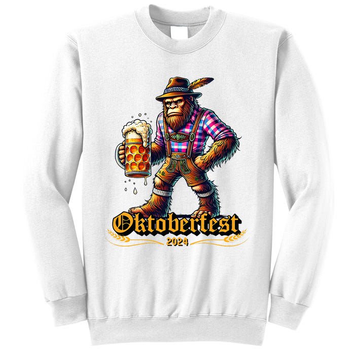 German Bigfoot Sasquatch Lederhose Funny Oktoberfest 2024 Sweatshirt