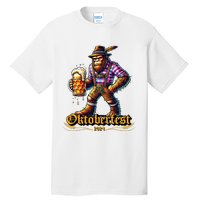 German Bigfoot Sasquatch Lederhose Funny Oktoberfest 2024 Tall T-Shirt