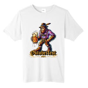 German Bigfoot Sasquatch Lederhose Funny Oktoberfest 2024 Tall Fusion ChromaSoft Performance T-Shirt