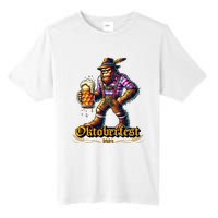 German Bigfoot Sasquatch Lederhose Funny Oktoberfest 2024 Tall Fusion ChromaSoft Performance T-Shirt