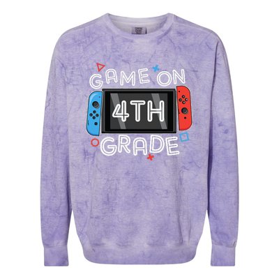 Gamer Back To School Funny Game On 4th Grade Colorblast Crewneck Sweatshirt