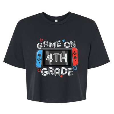 Gamer Back To School Funny Game On 4th Grade Bella+Canvas Jersey Crop Tee