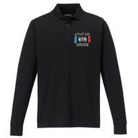 Gamer Back To School Funny Game On 4th Grade Performance Long Sleeve Polo