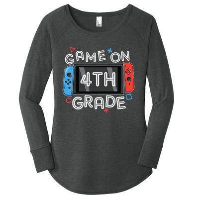 Gamer Back To School Funny Game On 4th Grade Women's Perfect Tri Tunic Long Sleeve Shirt