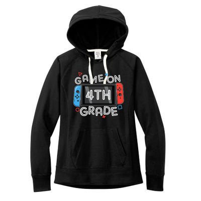 Gamer Back To School Funny Game On 4th Grade Women's Fleece Hoodie