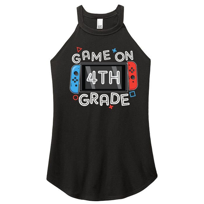 Gamer Back To School Funny Game On 4th Grade Women's Perfect Tri Rocker Tank